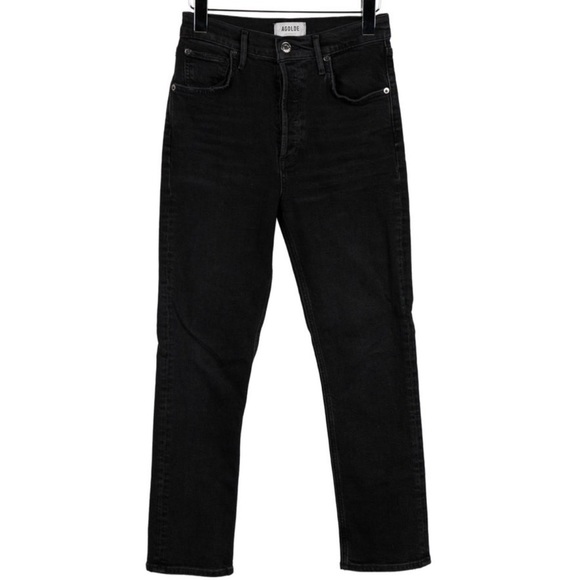 Agolde mid rise straight leg jeans - black - size US 25 - Picture 1 of 2